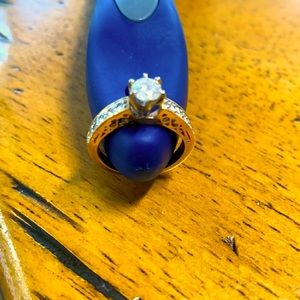 Ring, 18K Gold and 1/2 a K diamond ring, size 5 1/2